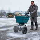 Premium Push Along Salt & Seed Spreader with 36kg Capacity and Adjustable Delivery Rate for Lawn Care