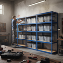 Premium Shelving Units with Storage Boxes - 1800mm High - Blue