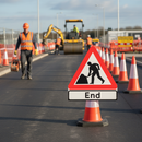 Premium 750mm Cone Sign with End Supplementary Plate for Road Works Safety - High-Quality Professional Grade for Industrial and Commercial Applicat...