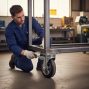 200mm Heavy Duty Braked Swivel Plate Castor with Elastic Tyre