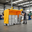 Heavy Duty Framed Cover for 4 Drum In-Line Spillpallet - Yellow