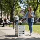 Premium Galvanised and Stainless Steel Litter Bin - 45L, 75L, 90L Capacity for Public Spaces