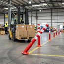 Premium Flexible Traffic Post with Red & White Color for Low-Speed Areas, Durable and Impact-Resistant Design
