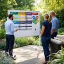 Mobile Visual Management Board – 1200mm x 1500mm – Height-Adjustable Magnetic – Industrial Use