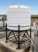 10000 Litre 30° Cone Tank, UV Polyethylene, 2in Drainage