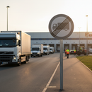 Professional Goods Vehicles Prohibition Ends Post Mount Sign - 450mm to 900mm Sizes Available for Loading Exceptions