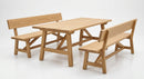 Wooden Table and 2 Benches Set (view 2)