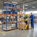 Heavy Duty Industrial Shelving - 3050mm High - 340kg Capacity - Melamine - Blue & Orange