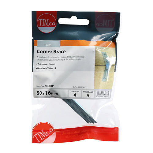 Corner Braces - Zinc - 50 x 50 x 16