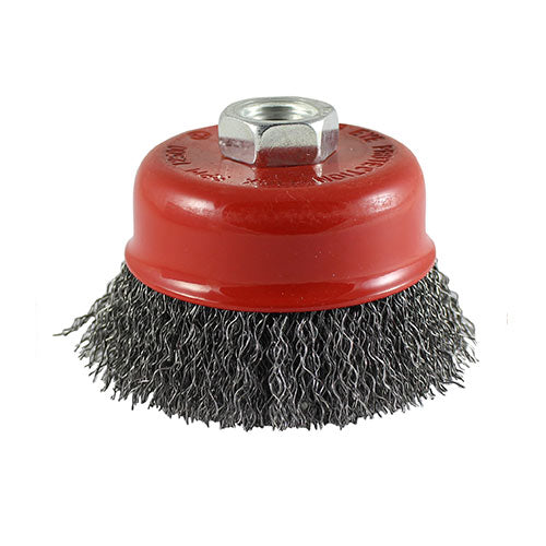 Drill Cup Brush - Crimped Steel Wire - 50mm