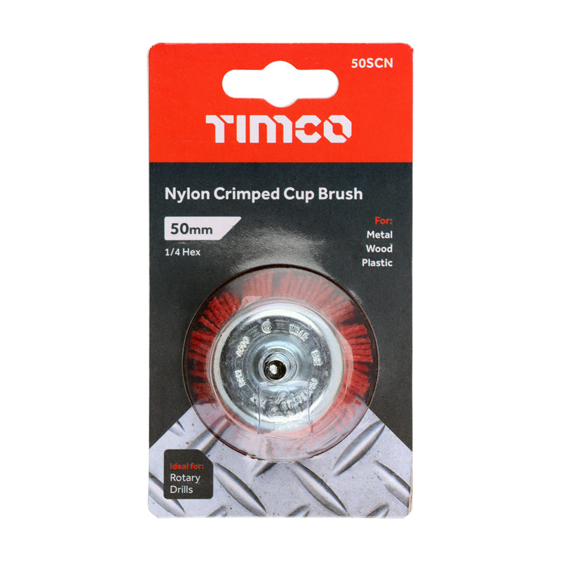 Drill Cup Brush - Nylon - 50mm