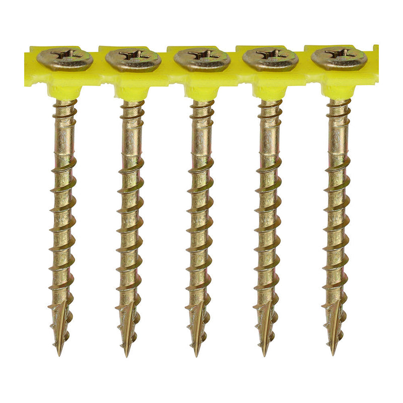 Solo Collated Chipboard & Woodscrews - PH - Double Countersunk - Yellow - 4.2 x 50
