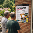 Excavator Inspection Poster – 420mm x 594mm – Synthetic Paper – Indoor/Outdoor