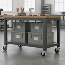 200mm Heavy Duty Swivel Plate Castor Towable with Grey Nylon Tyre