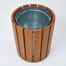 Circular Slatted Timber Litter Bin – 60 Litre (view 2)