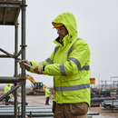 Premium Hi-Vis Yellow Mesh Lined Bomber Jacket with Reflective Tape for Enhanced Visibility and Comfort in All Weather Conditions