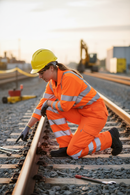 Professional Hi-Vis Rail Spec Trousers with Cargo Pockets and Knee Pad Pocket - Durable Polyester Cotton Blend for Comfort and Safety