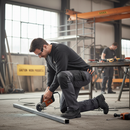 Premium Slim Fit Stretch Work Trousers with Adjustable Waistband, Water-Repellent Fabric, and Knee Pad Pockets for Comfort and Durability