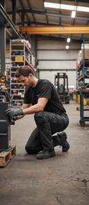 Premium Heavy Duty Trousers with Kneepad Pockets - Flexible, Water-Repellant, and Durable for Mechanics and Engineers