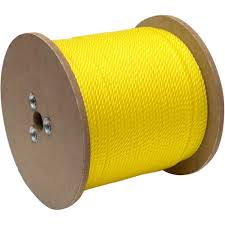 Yellow Polypropylene Rope 6mm x 500m - Strong 3-Strand Twisted Draw Cord for Cable Pulling, Telecom, Industrial, Marine & Outdoor Use - 550kg Strength