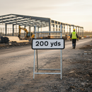 Premium 200 Yards Marker Sign for Road Works - 725x275mm with Colour Options - High-Quality Professional Grade for Industrial and Commercial Applic...