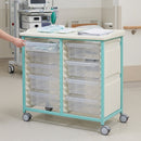 Steel Double Column Tray Trolley – 9 Drawers (3×100mm, 6×150mm)