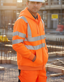 Premium Hi-Visibility Zipped Hoodie - 280gsm Fleece, Anti-Pill Fabric, EN Certified Safety Features