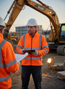 Professional High-Visibility Fleece Jacket with Reflective Tape and Angled Pockets for Enhanced Safety and Comfort