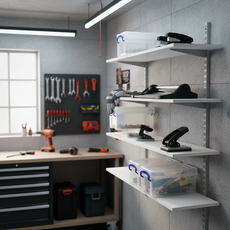 Premium Twin Slot Wall Mounted Shelving - 900mm Wide - Heavy Duty Melamine