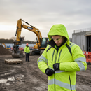 Premium Yellow Waterproof Insulated Parka Jacket with Reflective Bands and Multiple Pockets for Heavy-Duty Work