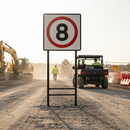 Premium Custom Speed Limit Sign 750x750mm Metal Road Sign Face with Optional Frame and Clips