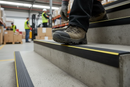Premium Non-Slip PVC Rubber Stair Nosing with Warning Strip 40mm x 40mm x 1.18m for Enhanced Safety