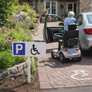 Disabled Parking Sign with Post – 450mm x 150mm – Aluminium – Outdoor Use