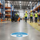 Premium High Visibility Floor Sign - 430mm - Safety Messaging for Vest Compliance - Durable Slip-Resistant Vinyl
