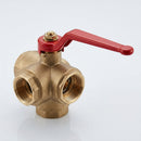 3/4in BSP Female 3-Way L-Port Ball Valve, 40 Bar (view 2)