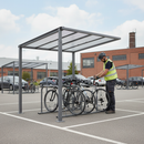 Premium Bike Shelter Extension Unit for Enhanced Cycle Storage with Adjustable Legs and Roof Panels