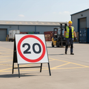 Premium 20mph Symbol Road Sign - 750mm Square with Engineer Grade Retroreflective Face for Traffic Control