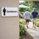 Gentlemen Restroom Sign – Male Symbol – Durable Plastic – Indoor/Outdoor