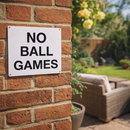 No Ball Games Sign – 1mm Rigid Plastic or Aluminium – Indoor/Outdoor Use