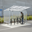 Premium Economy Bike Shelter with Aluminium Frame and Cellular Polycarbonate Roof for Schools and Colleges