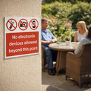 Safety Sign – No Electronic Devices Allowed – Rigid Plastic – Indoor/Outdoor Use