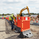 Heavy Duty Plastic Construction Barrier with Weighted Base for Enhanced Stability and Safety in Road Works