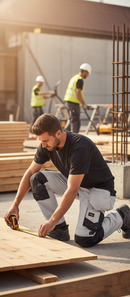 Premium Slim Fit Work Trousers with 4-Way Stretch Fabric and Knee Pad Pockets for Enhanced Comfort and Durability