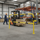 Premium Hooped Barrier with Cross Bar - High Visibility, Galvanized Steel, and Multiple Sizes for Warehouse Safety