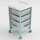 Steel Single Column Tray Trolley 4 Deep Drawers – 150mm (view 2)