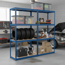 Heavy Duty Garage Shelving - 1600mm High - 200/280kg Load Capacity - Blue