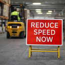 Reduce Speed Now Reflective Temporary Road Traffic Sign – Class RA1 – Zintec Plate – Industrial Use