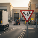 Premium Post Mounted Give Way Sign with Reflective Composite Face for Traffic Management in Airports and Car Parks