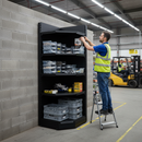 Premium Corner Shelving Bay 2.4m High with Base Shelf and 4 Upper Shelves for Efficient Store Layout