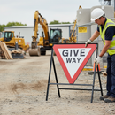Premium Heavy Duty Give Way Road Sign - Triangular 750mm Size with Engineer Grade Retroreflective Face